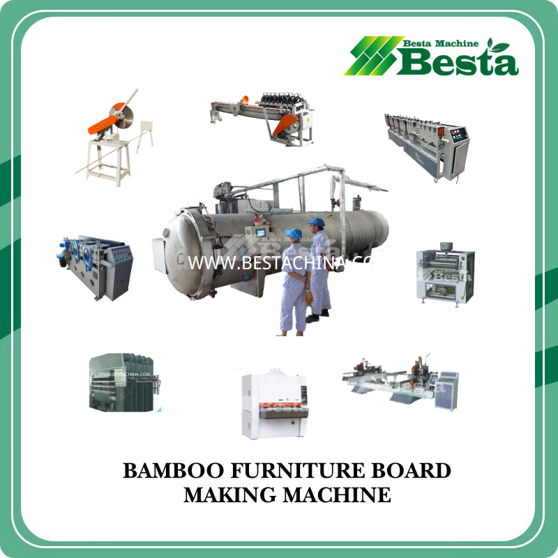 Solid Bamboo Furniture Board Line, Bamboo Flooring Line
