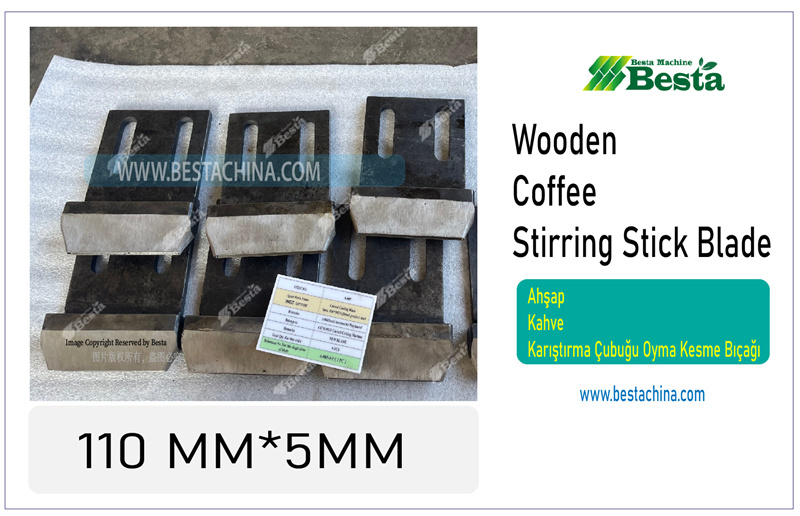 Wooden coffee stirring stick making blades 