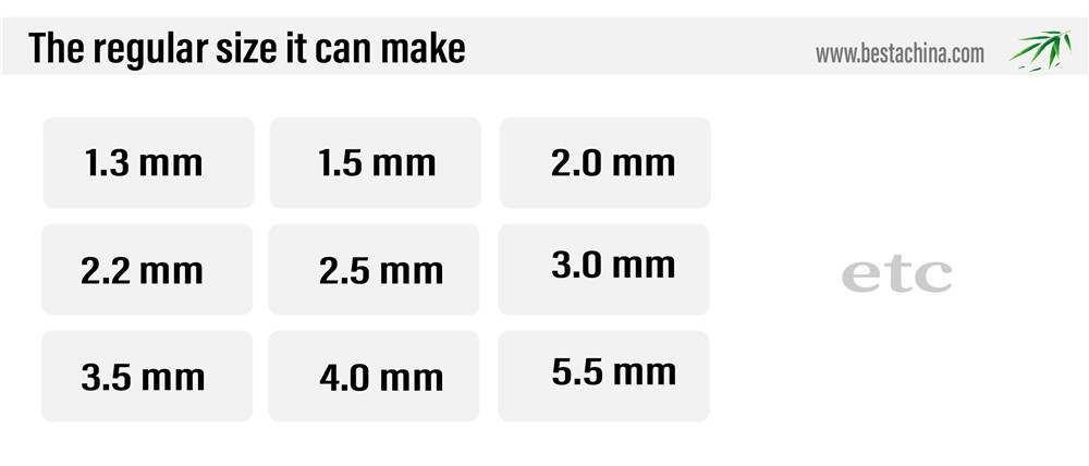 Different size of bamboo stick you wish to make